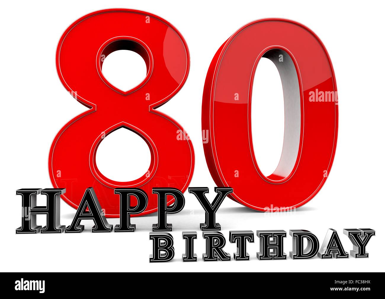 Happy Birthday zum 80. Geburtstag Stock Photo