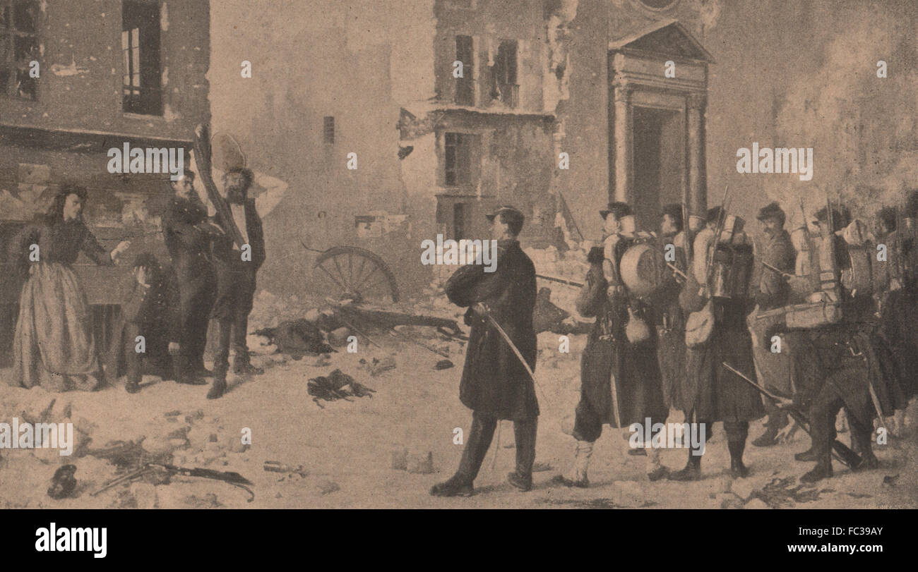 PARIS COMMUNE 1871. Quand vous-voudrez! (Tableau de Jules Riou, 1871), c1873 Stock Photo