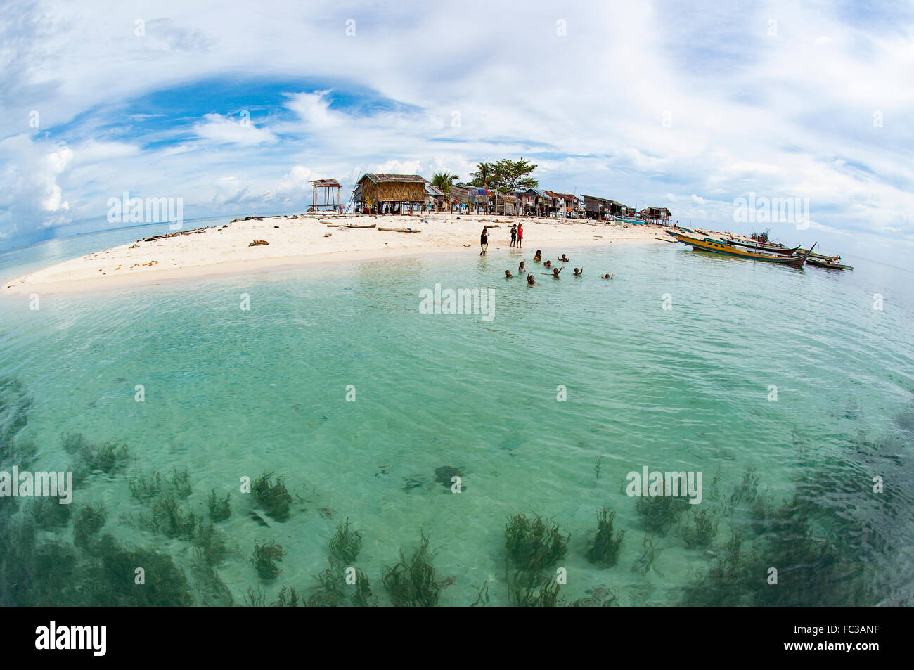 Fisheye view of Gusungan Sipadan island located at Semporna, Sabah, Malaysia. Stock Photo