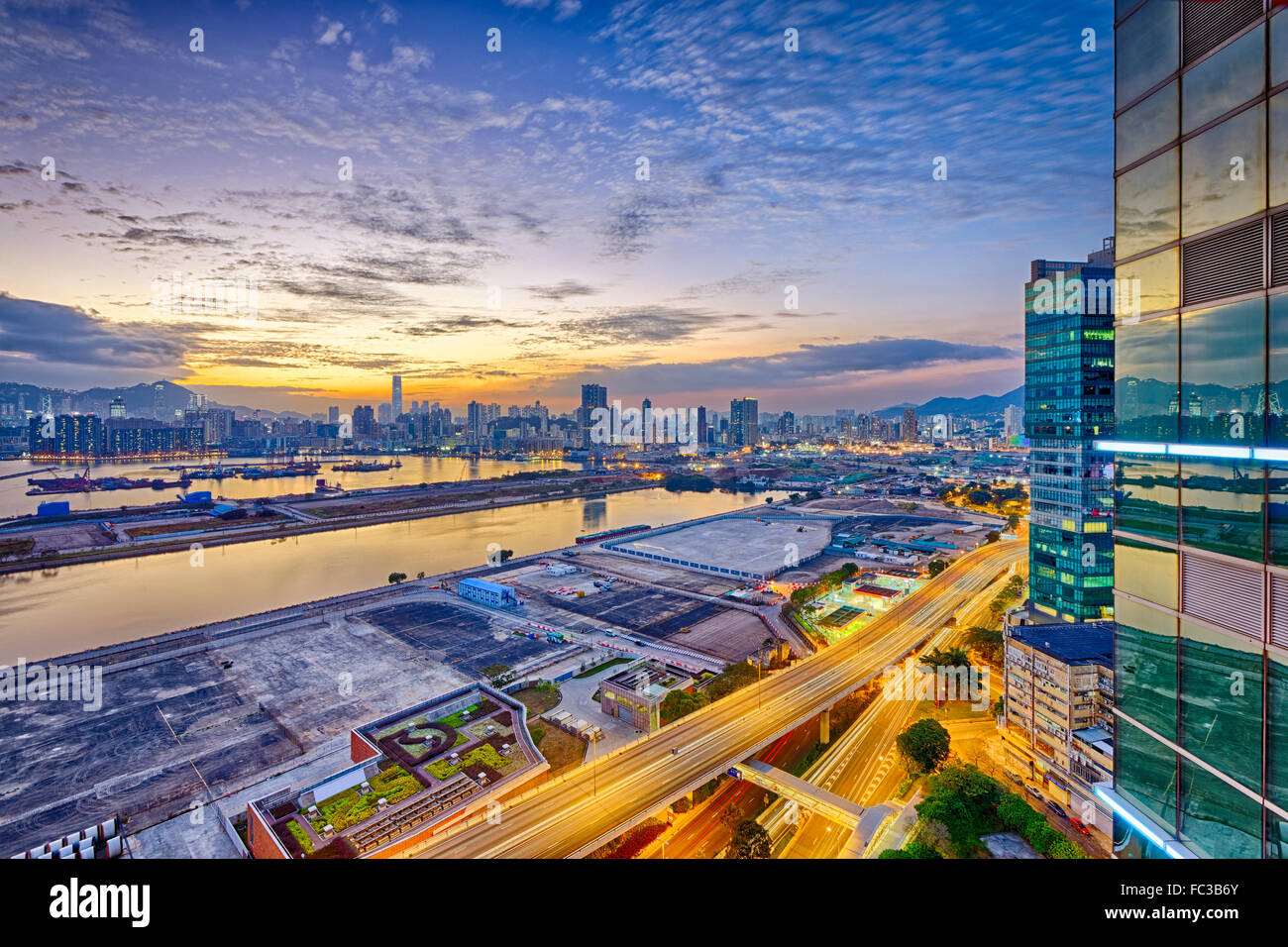 Hong Kong kowloon city sunset Stock Photo - Alamy