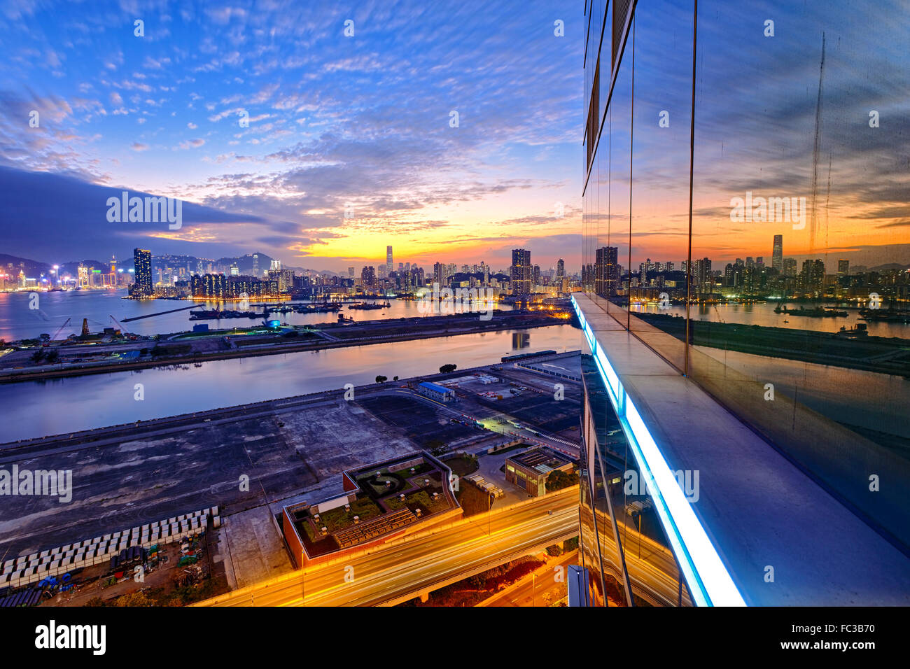 Hong Kong kowloon city sunset Stock Photo - Alamy