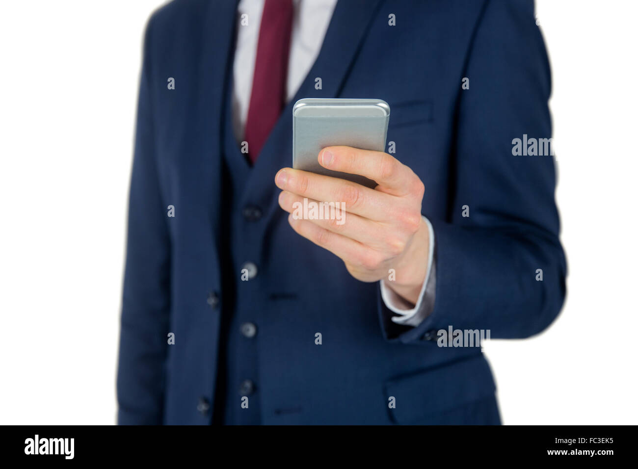 Close up view of businessman holding smartphone Stock Photo - Alamy