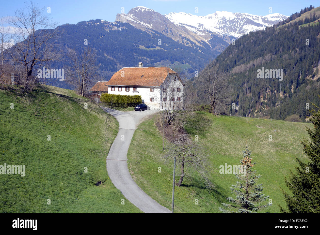 mountain farm in switzerland Stock Photo Alamy