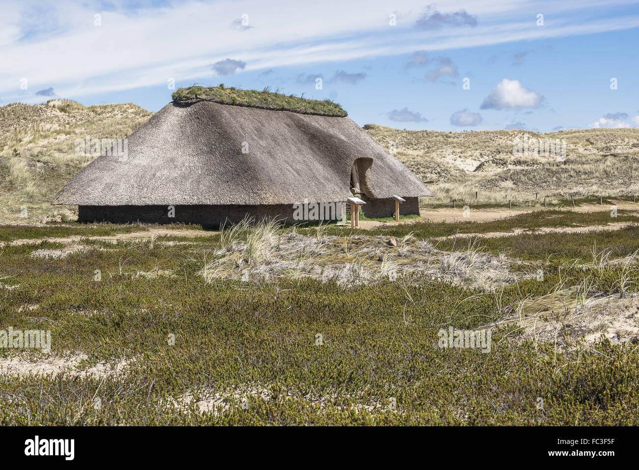 Iron age house Norddorf Stock Photo