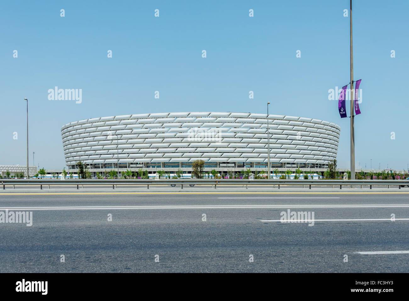 BAKU - MAY 10, 2015: Baku Olympic Stadium on May 10 in BAKU, Azerbaijan. Baku Azerbaijan will host the first European Games Stock Photo