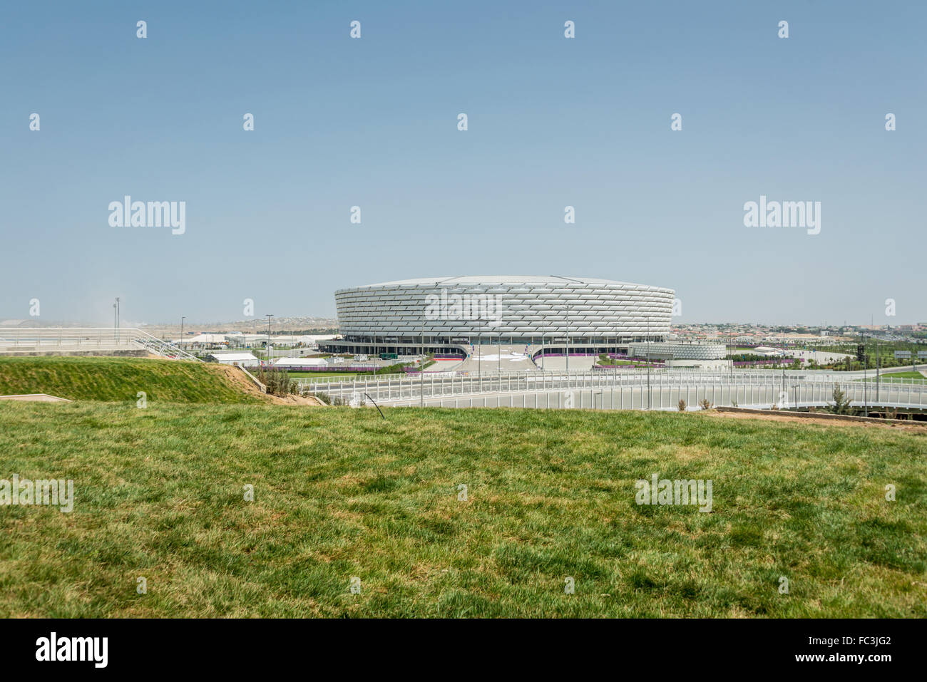 BAKU - MAY 10, 2015: Baku Olympic Stadium on May 10 in BAKU, Azerbaijan. Baku Azerbaijan will host the first European Games Stock Photo