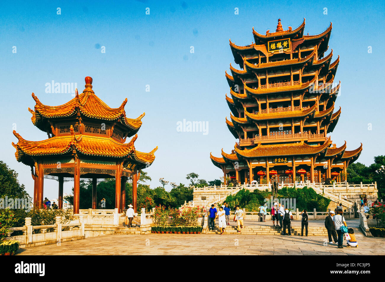 yellow crane tower in wuhan China Stock Photo