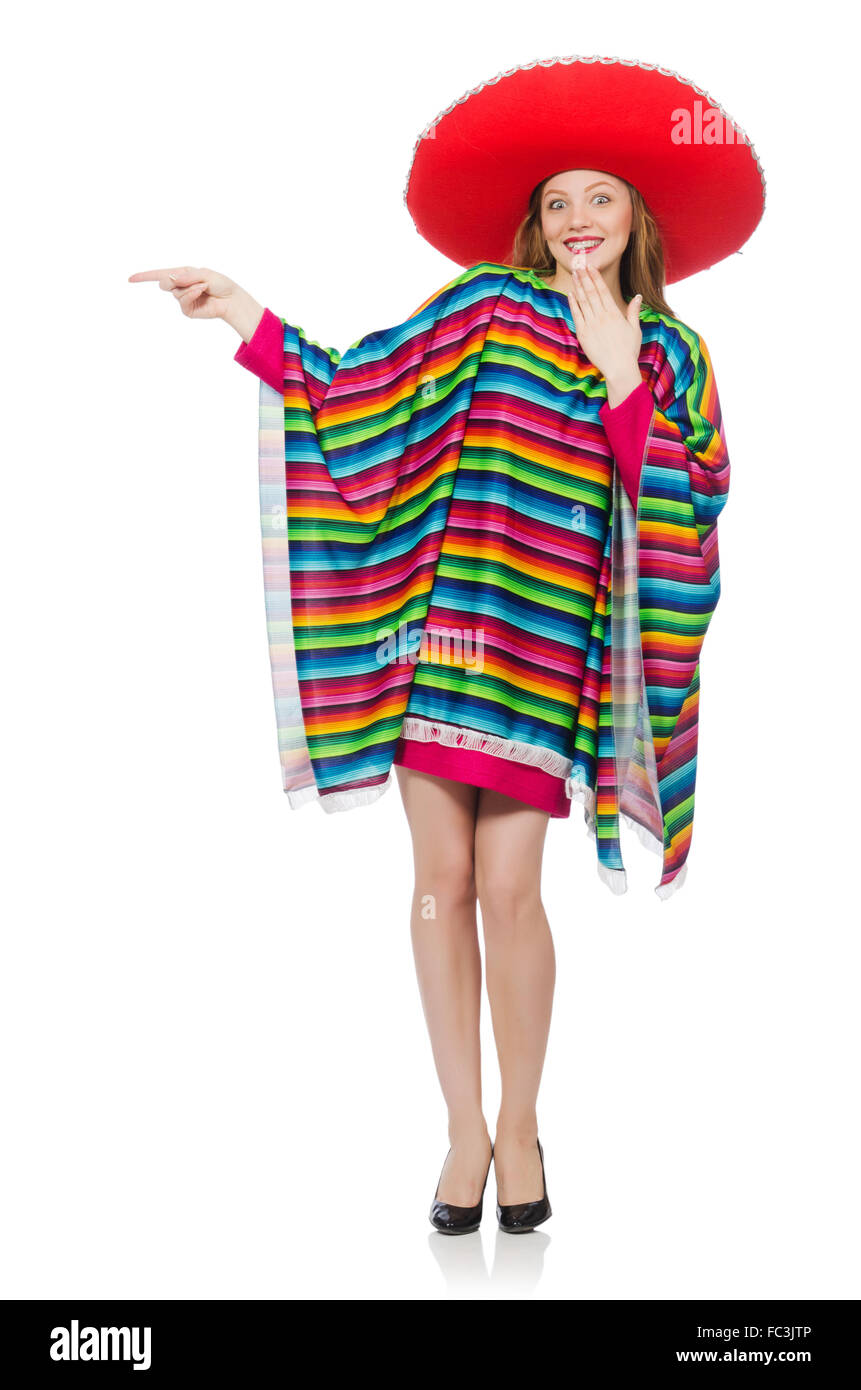 white mexican poncho