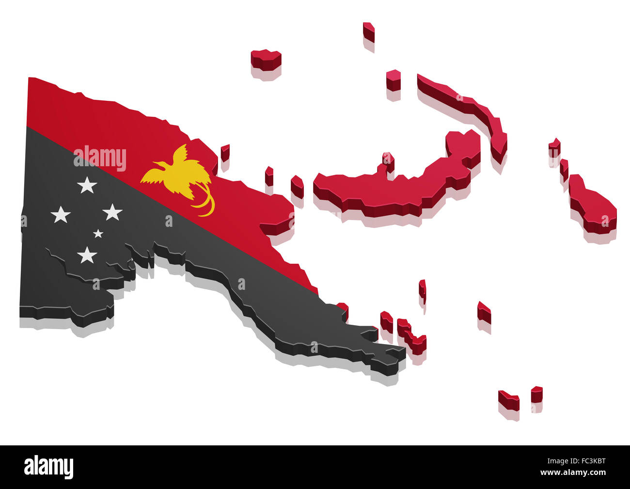 Map Papua New Guinea Stock Photo