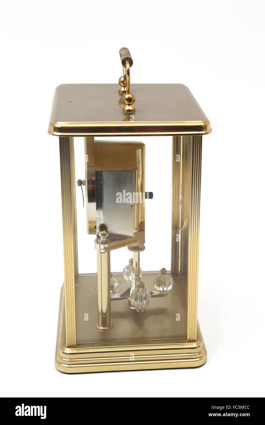 Mantel Clock With Crystal Pendulums Stock Photo Alamy