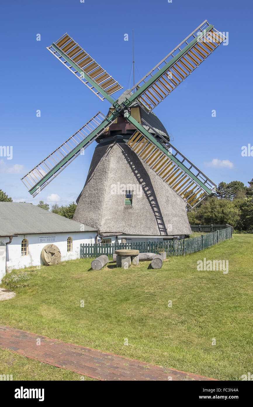 Windmill Nebel Stock Photo