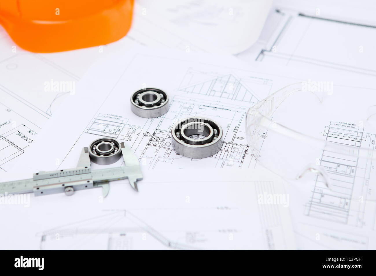 Draftws Construction drafts and tools on the table hi-res stock photography and ...