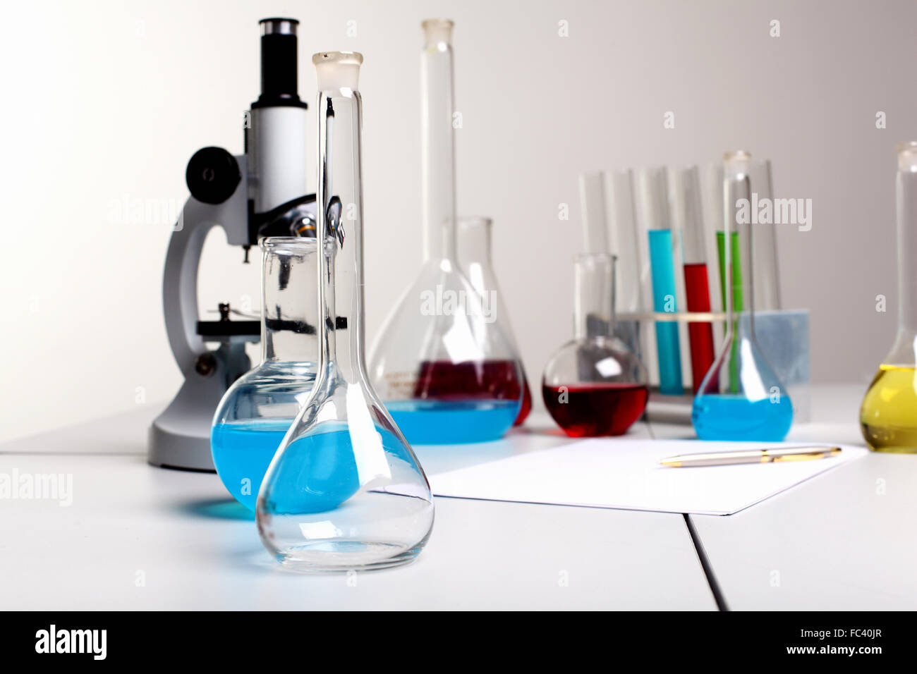 Image of chemistry laboratory equipment and glass tubes Stock Photo - Alamy