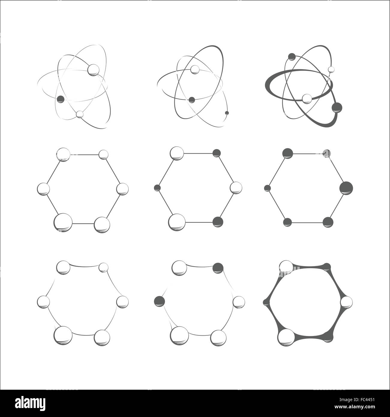 Set of molecule icons Stock Vector Image & Art - Alamy