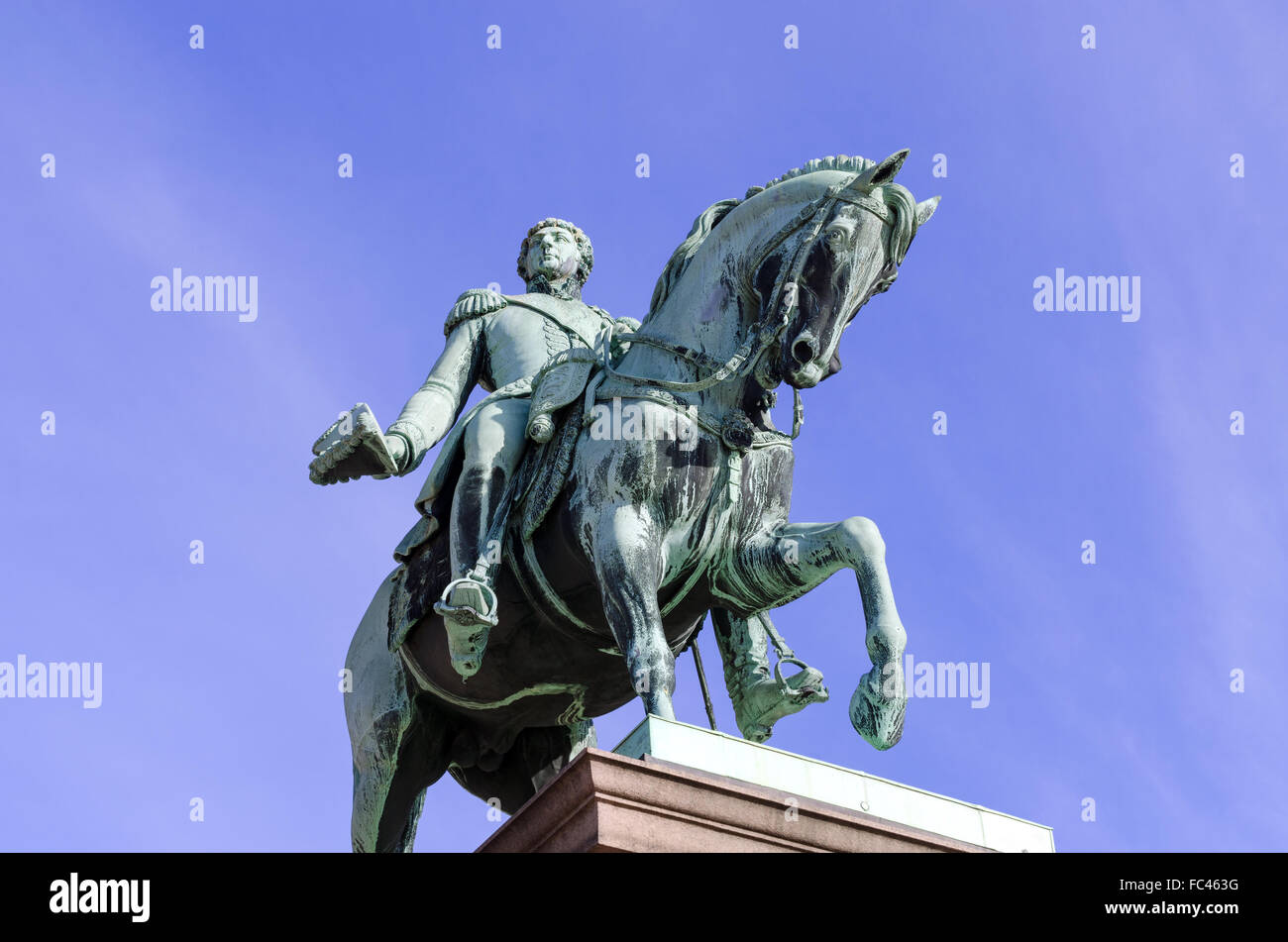 Statue of King Karl Johan Stock Photo Alamy