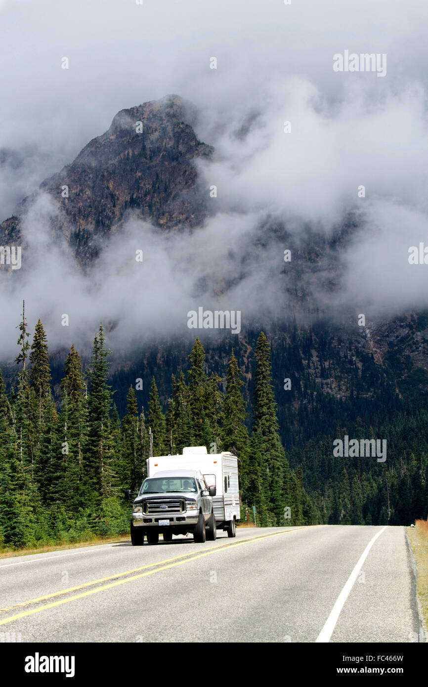 State Route 20 at Rainy Pass in the northern Cascade Mountains, Washington, USA. Stock Photo