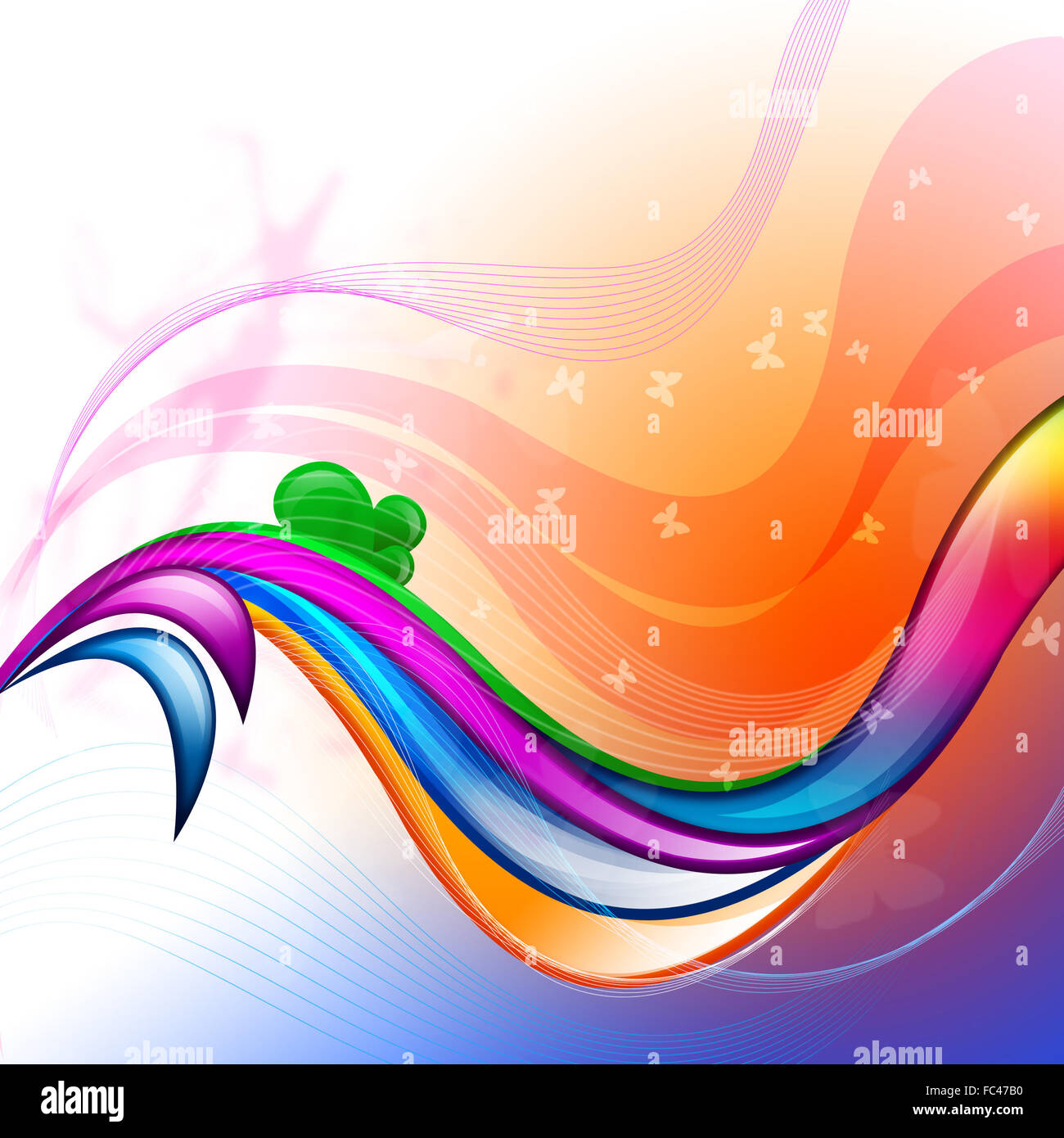 Colourful abstract illustration background with different elements ...
