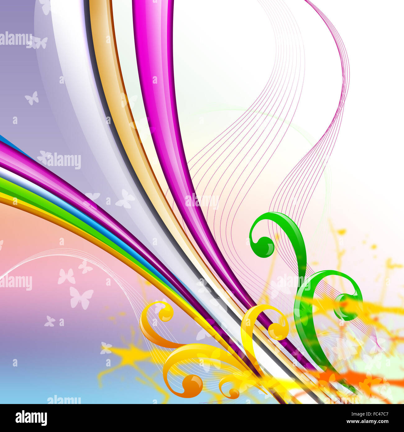 Colourful abstract illustration background with different elements ...