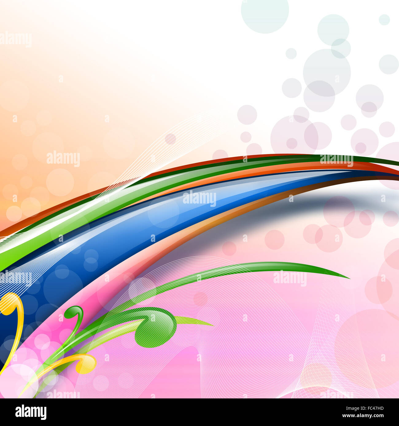 Colourful abstract illustration background with different elements ...