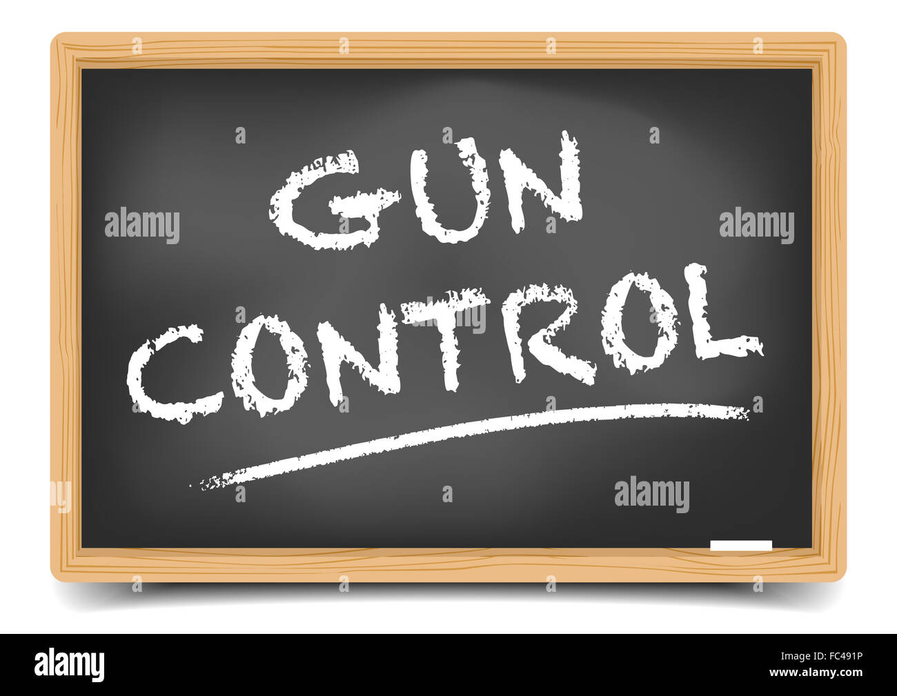 Blackboard Gun Control Stock Photo Alamy
