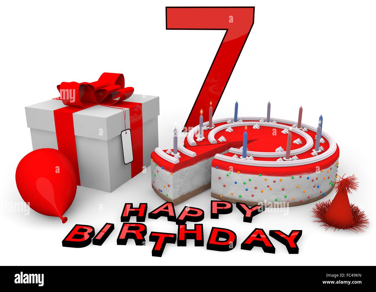 Happy Birthday in rot Stock Photo - Alamy
