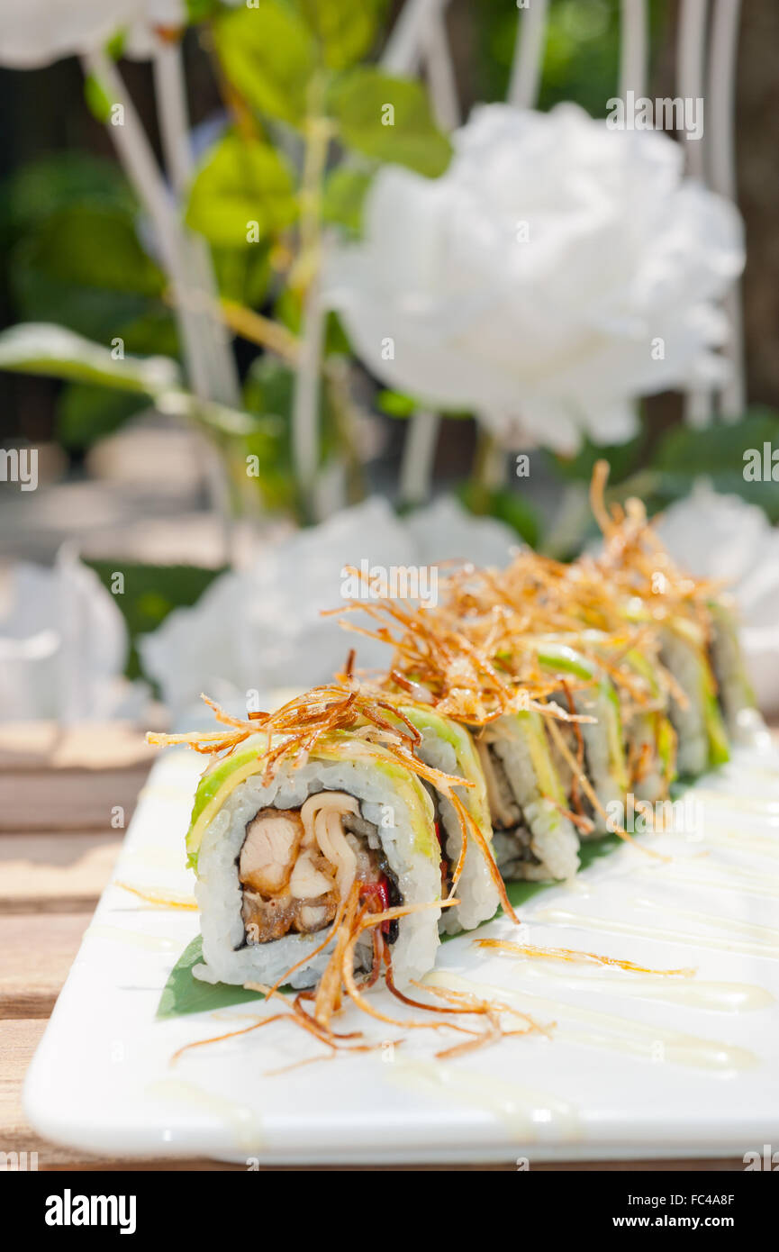 Japanese sushi rolls Maki Sushi Stock Photo - Alamy