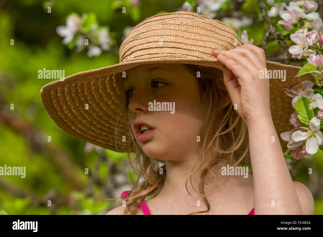 portrait of a little girl with a hat Stock Photo - Alamy