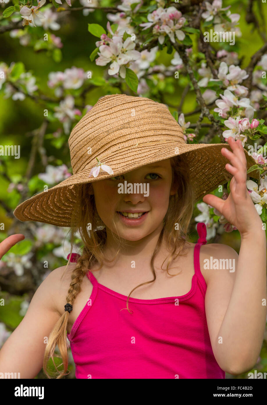 portrait of a little girl with a hat Stock Photo - Alamy