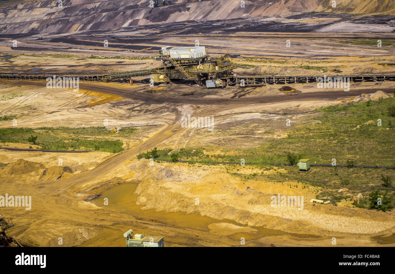 Opencast lignite mining Stock Photo
