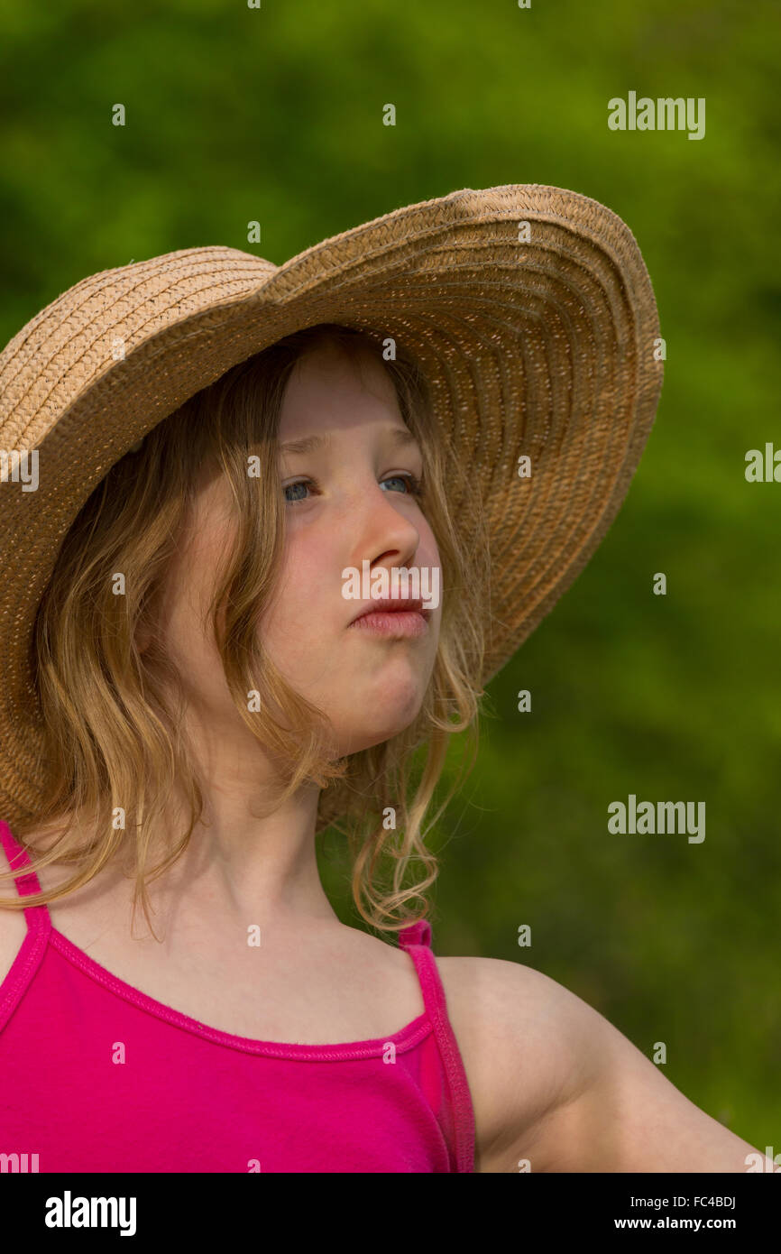 portrait of a little girl with a hat Stock Photo - Alamy