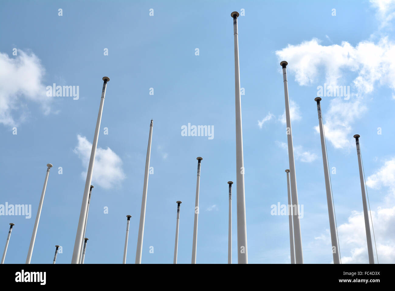 flagpoles in Berlin Stock Photo