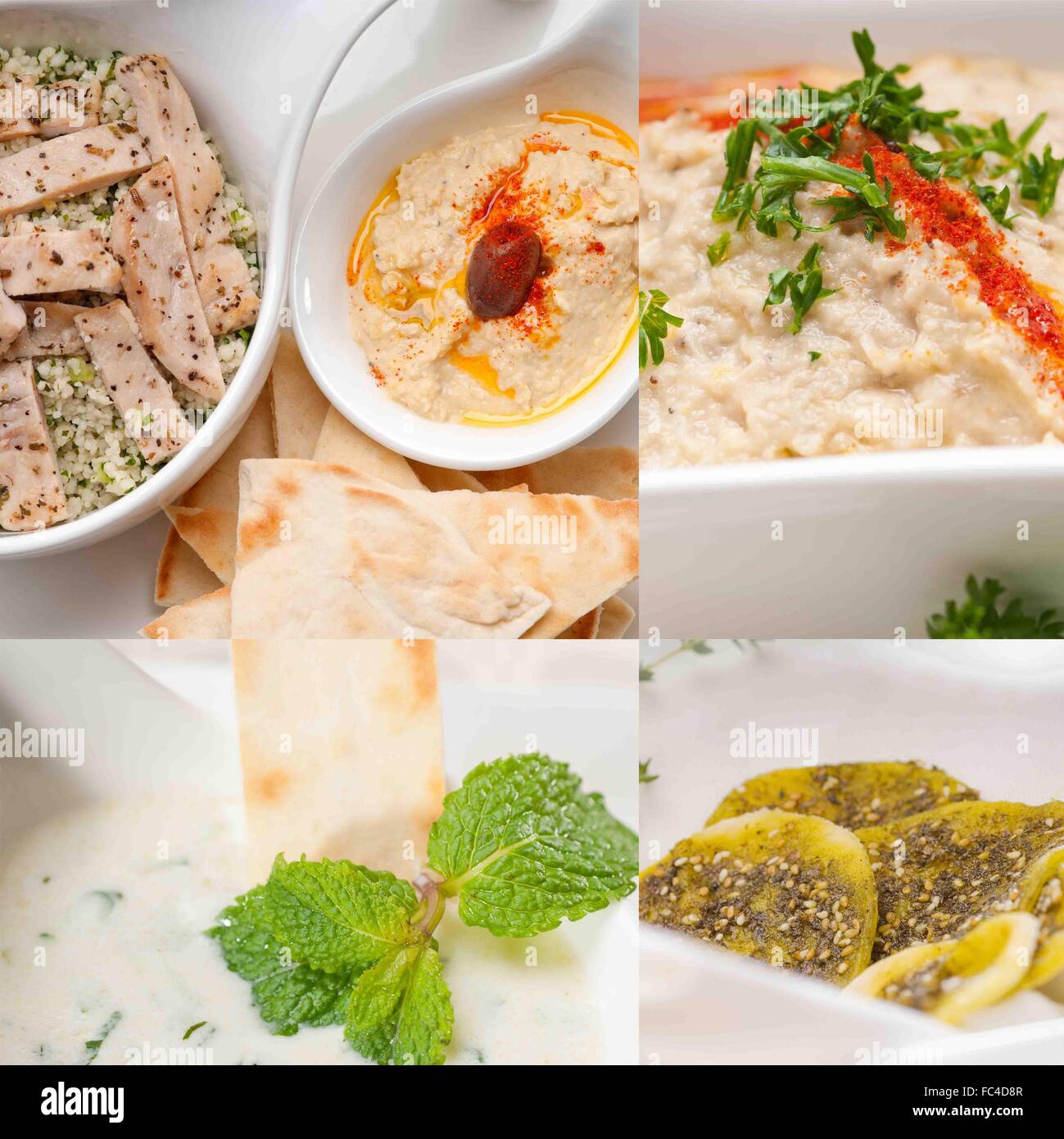 middle east food collage Stock Photo