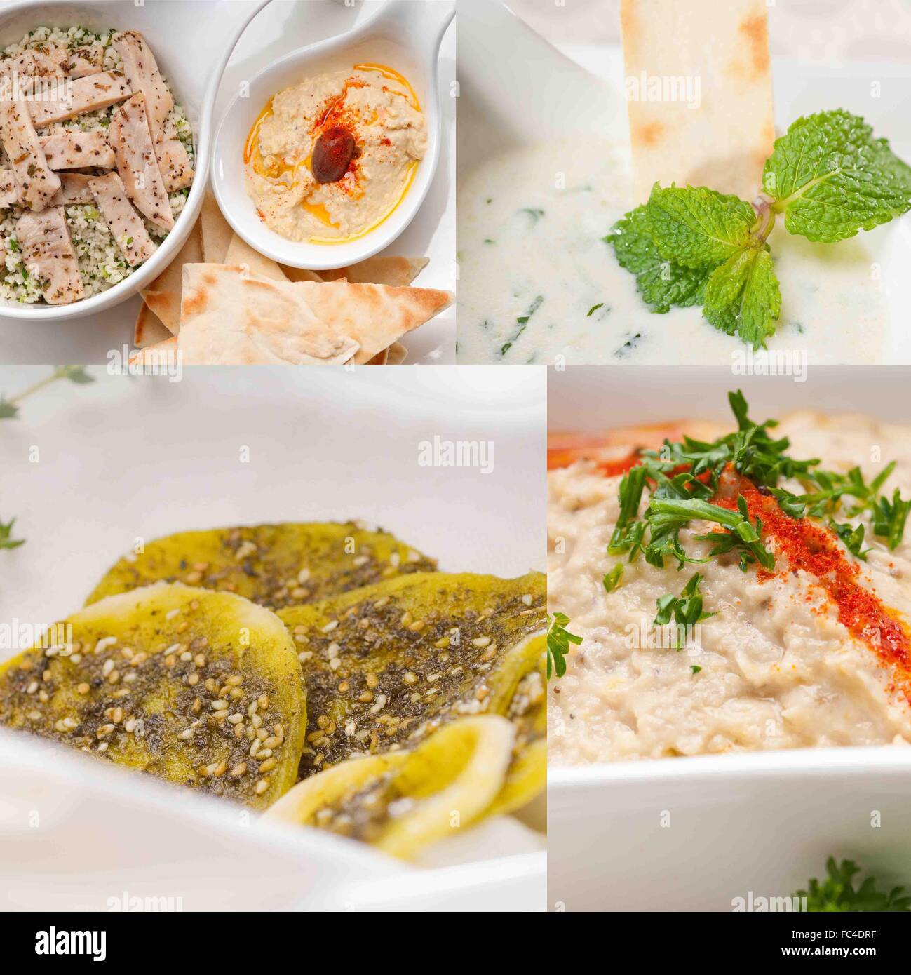 middle east food collage Stock Photo