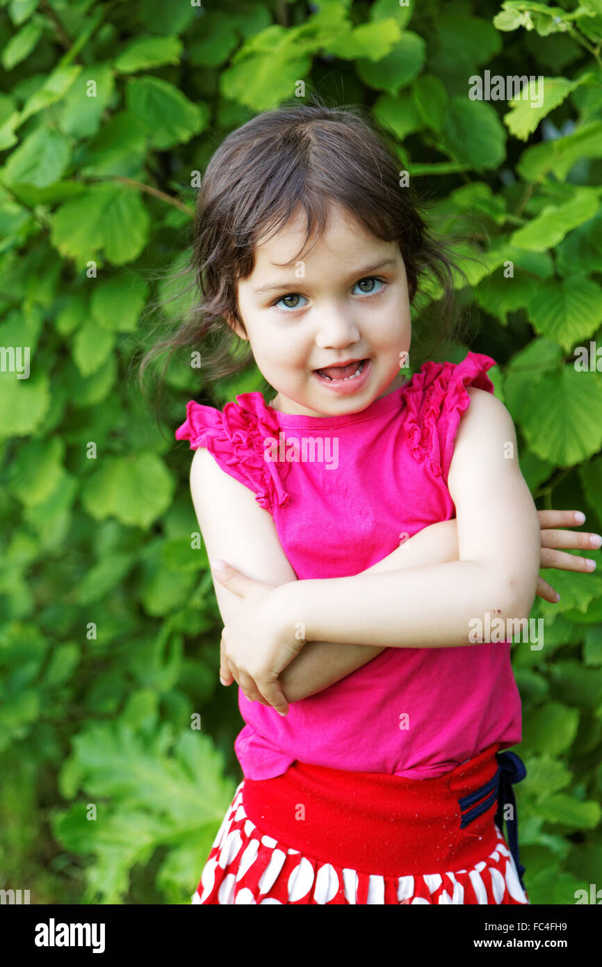 little girl with bruises in the park Stock Photo Alamy