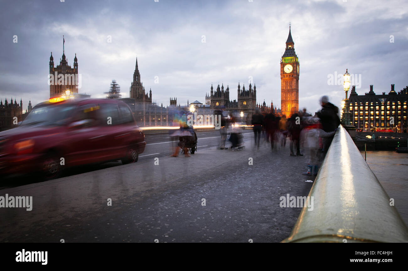 Big Ben Clock Tower and Parliament house at city of westminster, London England UK Stock Photo