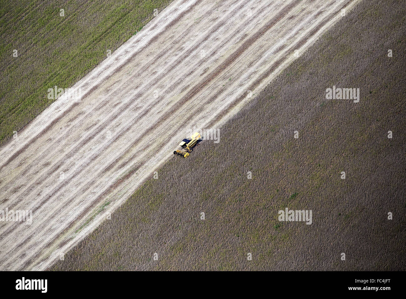 Aerial view of soybean mechanical harvesting Stock Photo Alamy