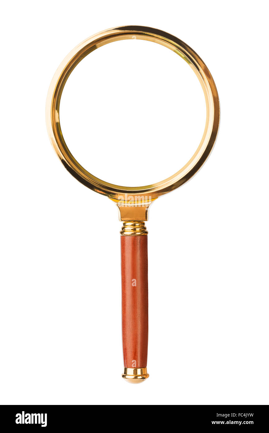 Magnifying glass golden gold Cut Out Stock Images & Pictures Alamy