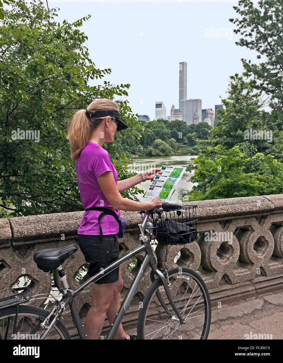Biking in Central Park Stock Photo