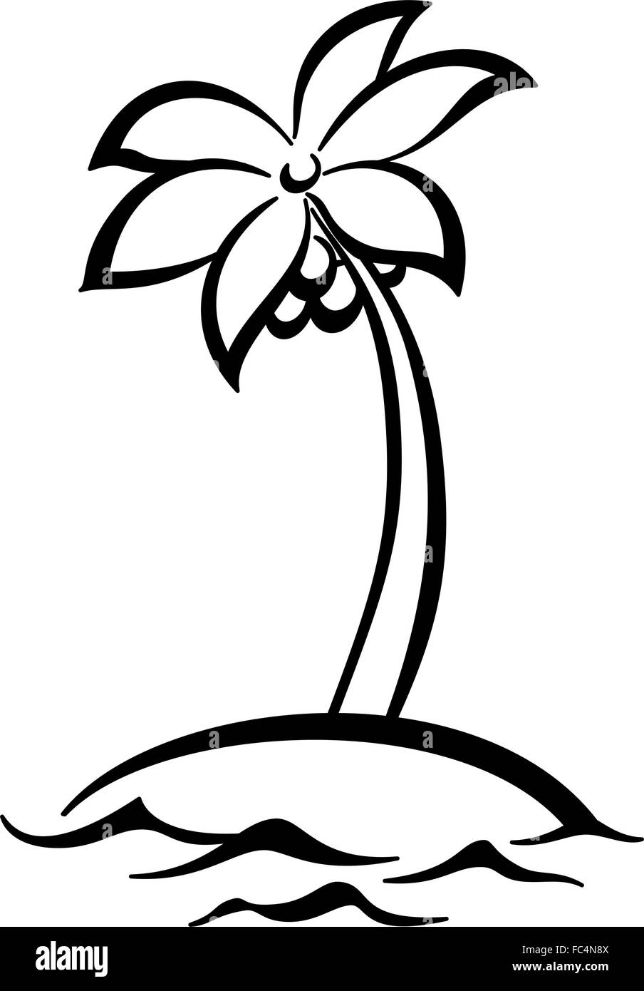 Tropical island with palm tree silhouettes Stock Vector Image & Art - Alamy
