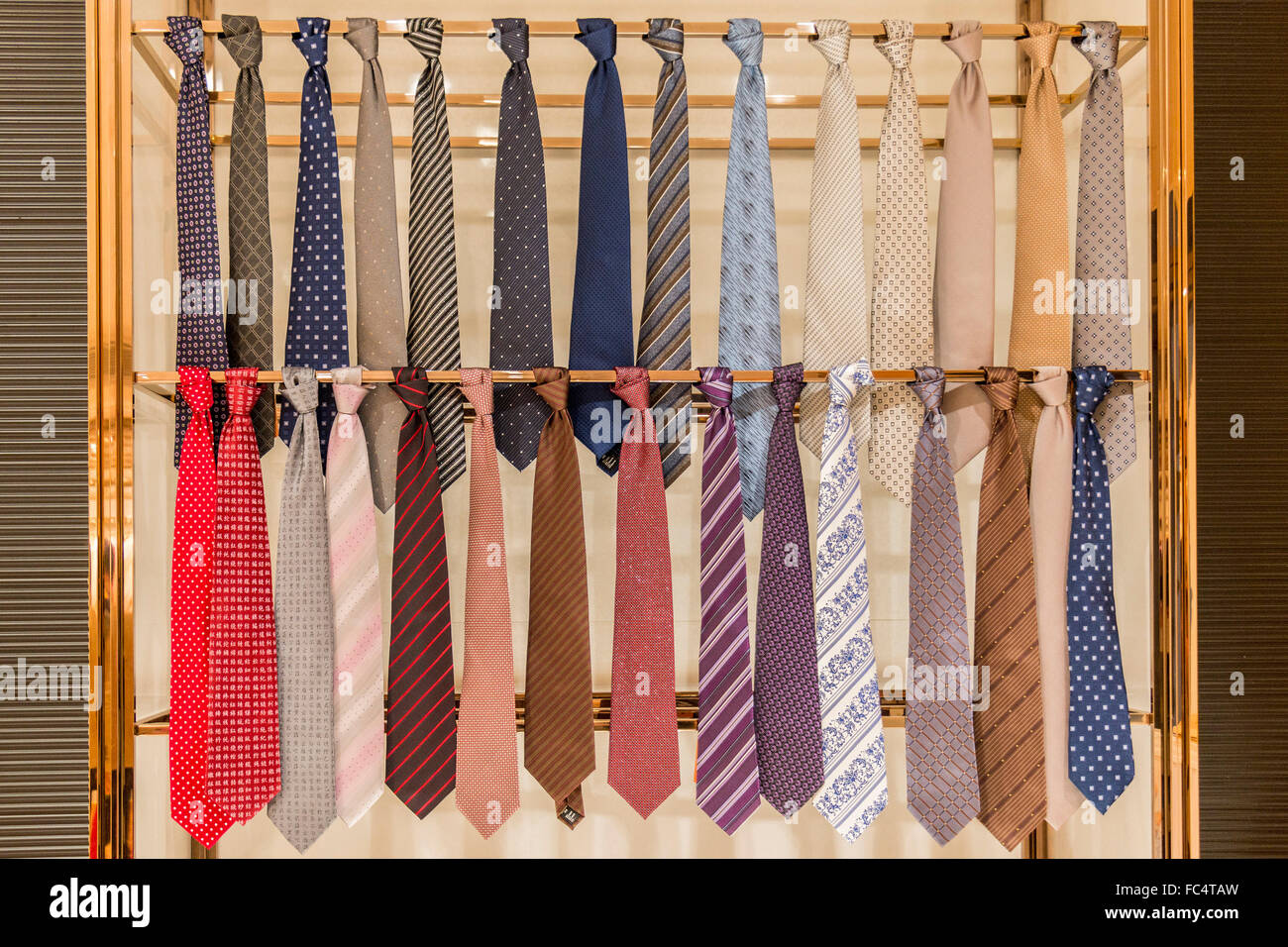 Silk ties for sale at Wensli Silk Museum in Hangzhou, China Stock Photo