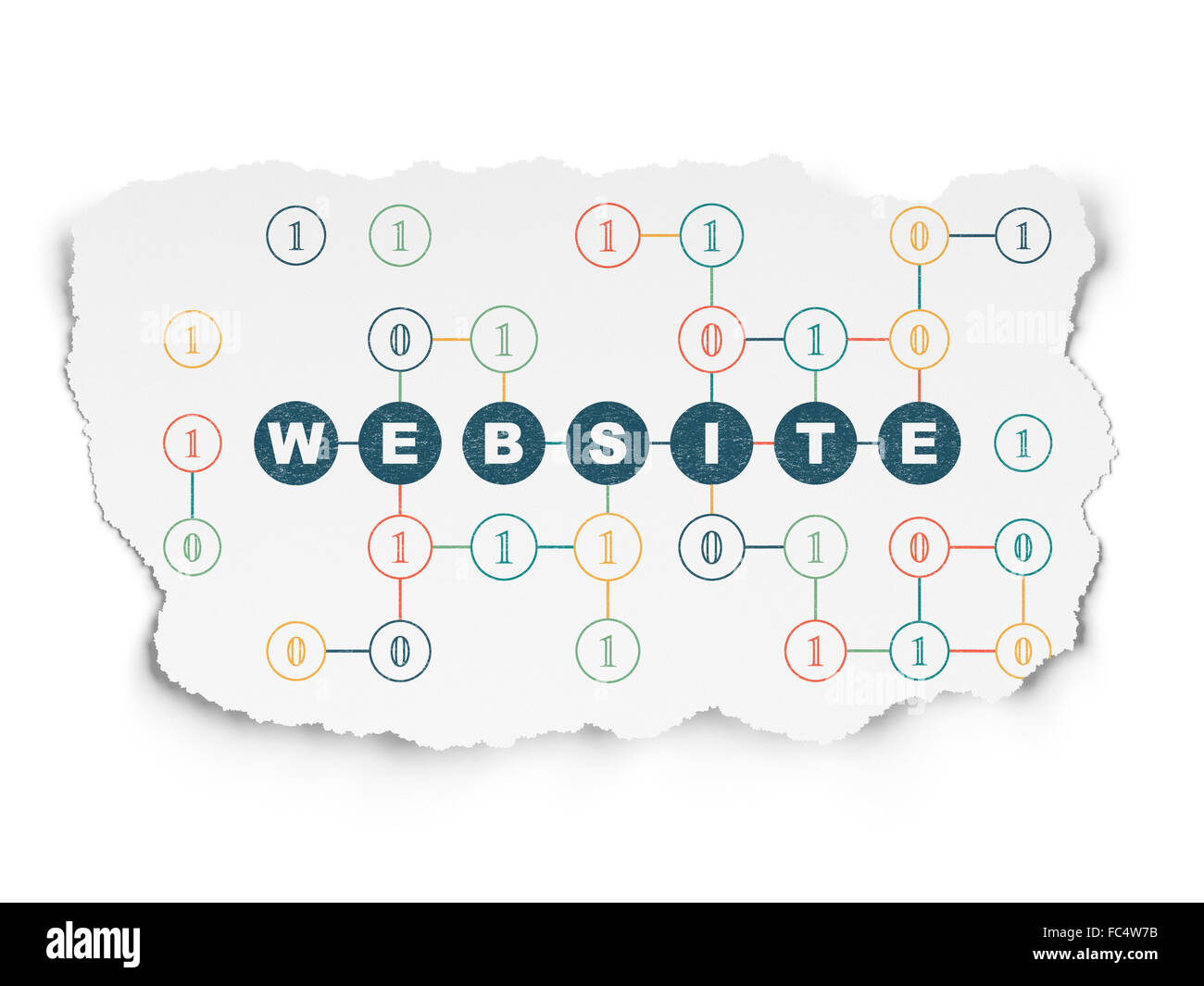 Web development concept: Website on Torn Paper background Stock Photo