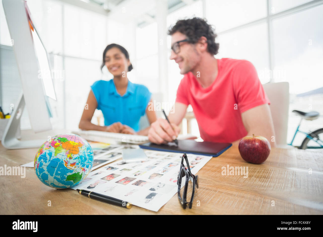 Graphic designer using a graphics tablet Stock Photo Alamy