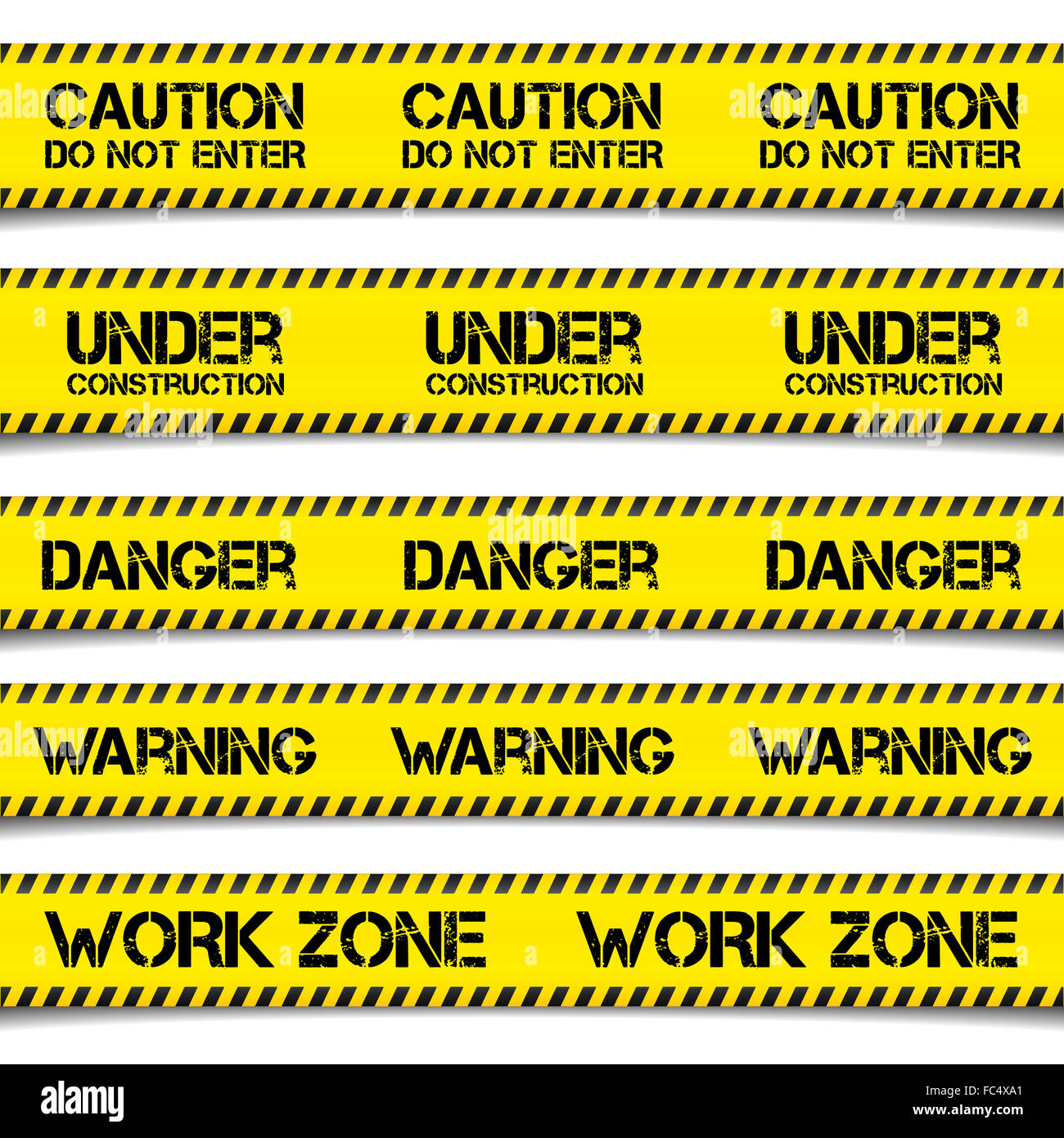 Construction Caution Tapes Stock Photo Alamy