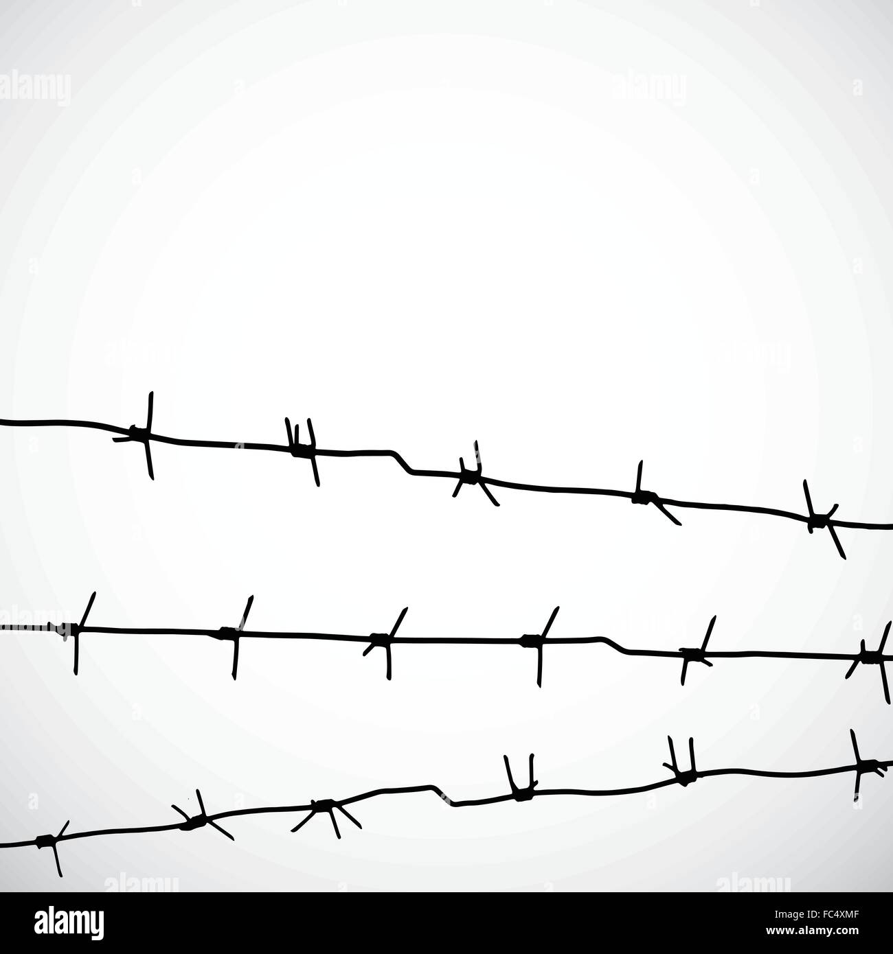 Barbed wire silhouettes vector Stock Vector