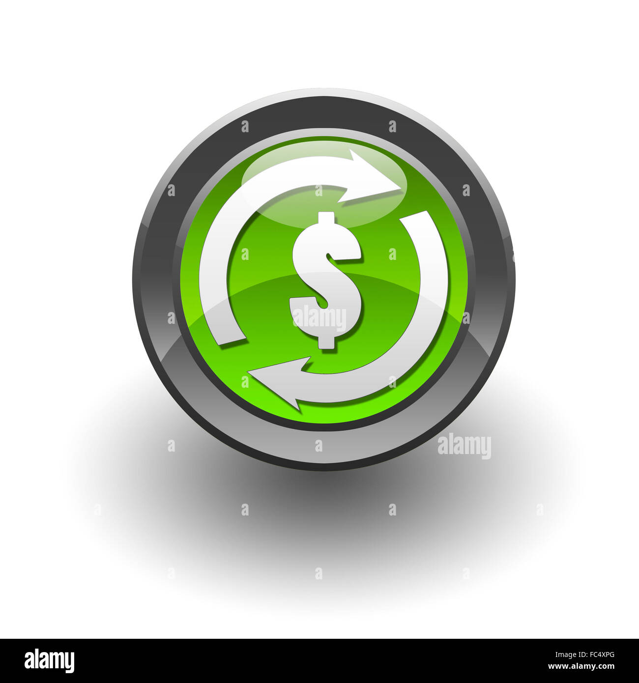 colour circle button with currency symbols inside Stock Photo - Alamy