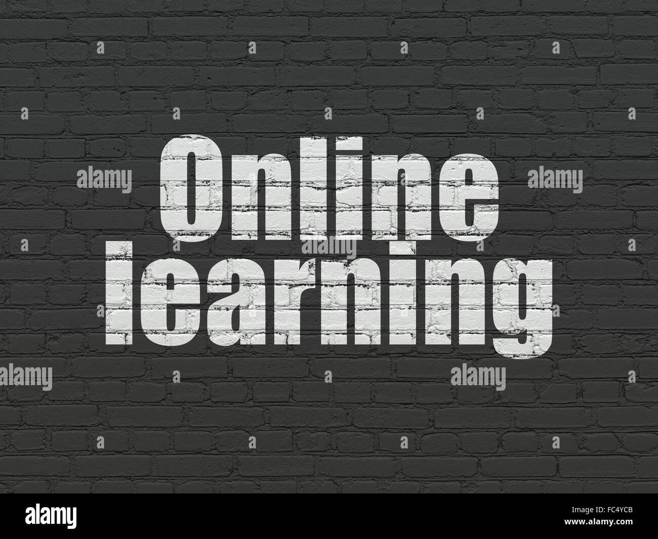 Learning concept: Online Learning on wall background Stock Photo - Alamy