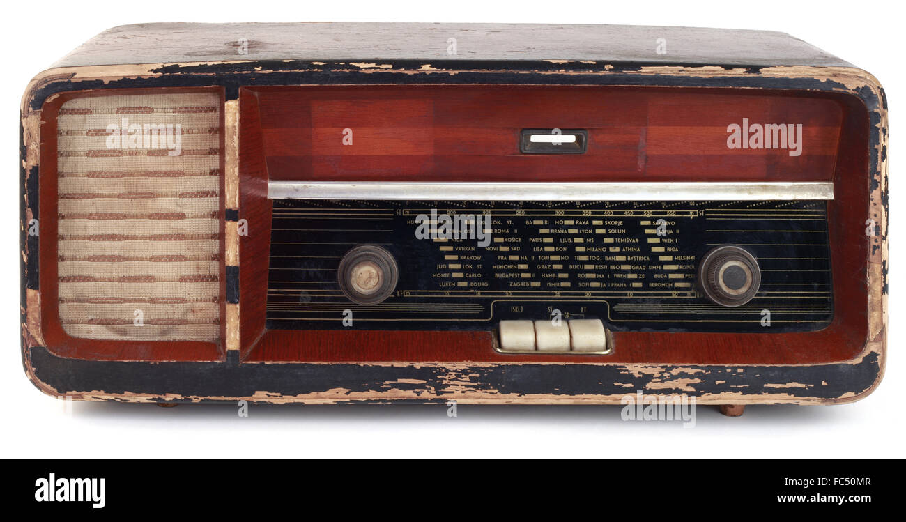 Old Wooden Radio Stock Photo - Alamy