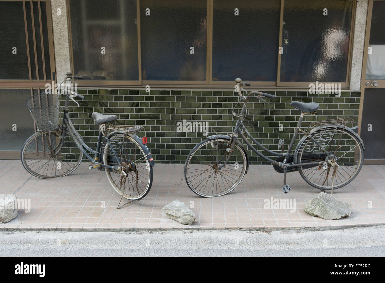 abandoned bicycle in Japan Stock Photo
