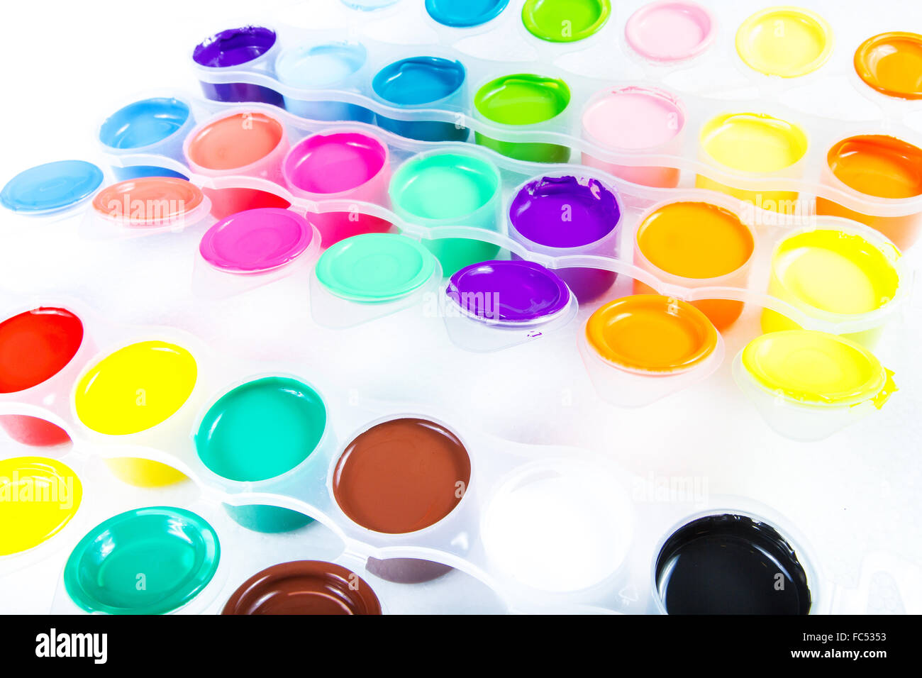 Paints into containers Stock Photo Alamy