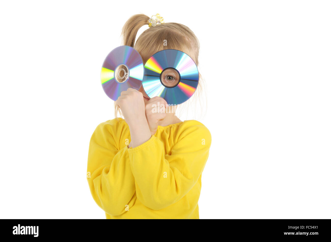 Girl With Cd Stock Photo